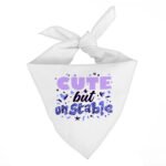 Cute but Unstable Pet Bandana - Funny Design Dog Bandana - Graphic Pet Scarf - Image 2