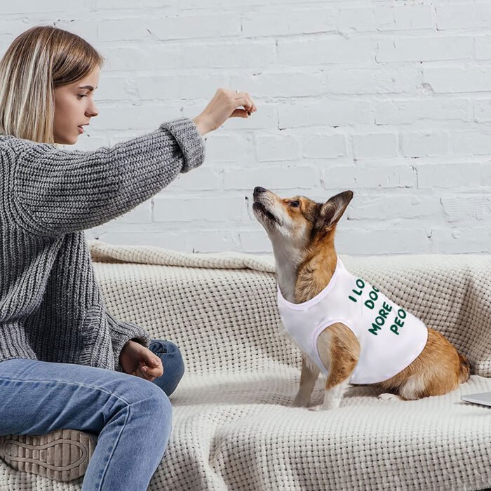 I Love Dogs Dog Tank - Printed Dog T-Shirt - Quotes Dog Clothing - Image 4