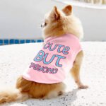 Cute but Psycho Dog Sleeveless Shirt - Beautiful Dog Shirt - Phrase Dog Clothing - Image 6