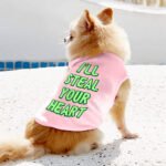 I'll Steal Your Heart Dog Sleeveless Shirt - Art Print Dog Shirt - Word Design Dog Clothing - Image 6