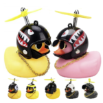 Cheerful Yellow Duck Car & Bike Ornament with Helmet and Accessories