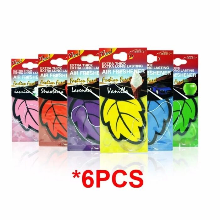 6-Piece Vanilla Scented Leaf-Shaped Car Air Freshener - Image 2