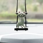 Cute Cat on Branch Car Rearview Mirror Pendant - Image 4