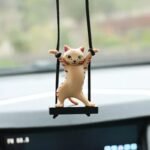 Cute Cat on Branch Car Rearview Mirror Pendant - Image 6