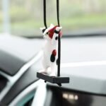 Cute Cat on Branch Car Rearview Mirror Pendant - Image 5