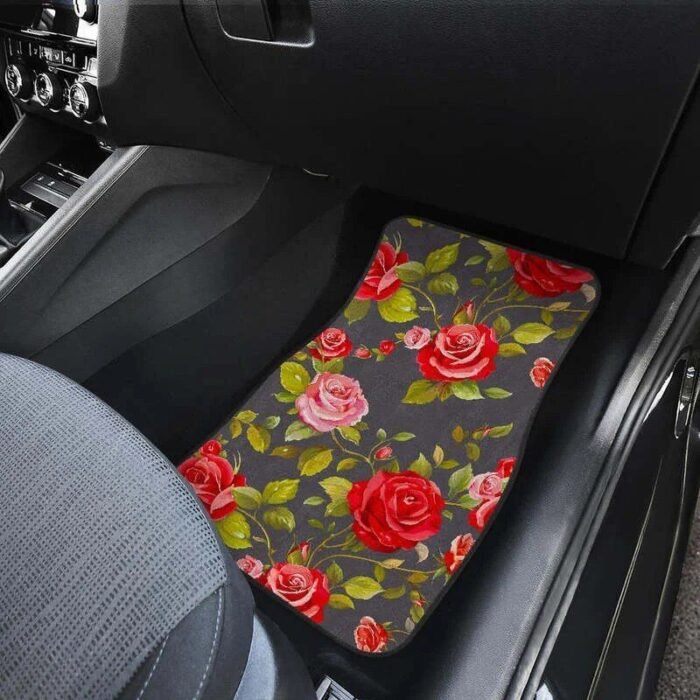 Rose-Blush Floral Car Floor Mats Set (4PCs) - Image 6