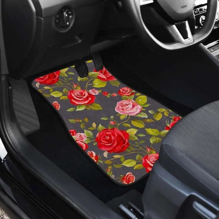 Rose-Blush Floral Car Floor Mats Set (4PCs) - Image 5