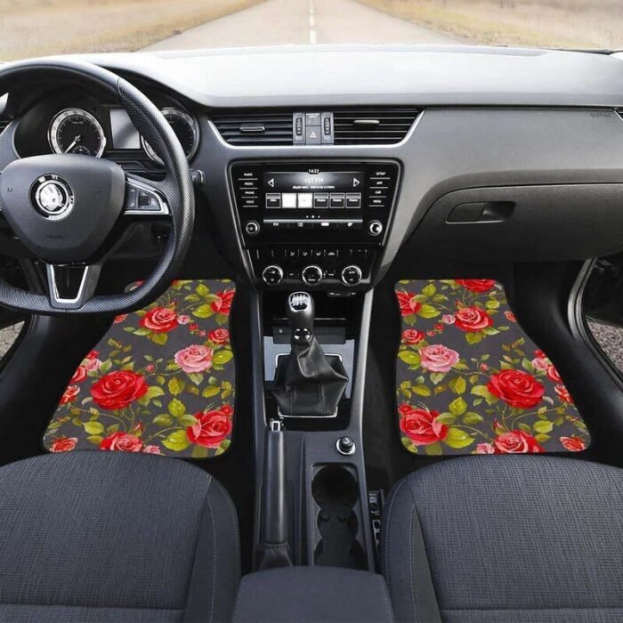 Rose-Blush Floral Car Floor Mats Set (4PCs) - Image 4