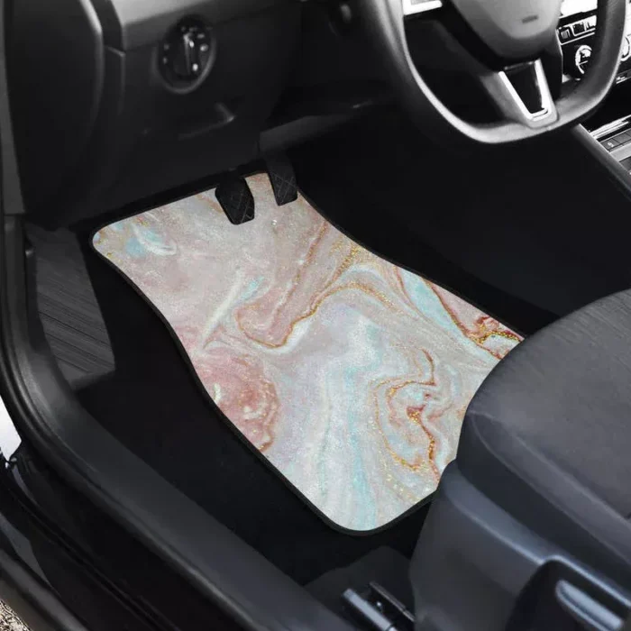 Luxe Pink Gold Liquid Marble Car Floor Mats (Full Set of 4) - Image 1