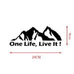 Universal 'One Life Live It' Off-Road Car Sticker - Mountain Silhouette Decal for All Vehicles - Image 4
