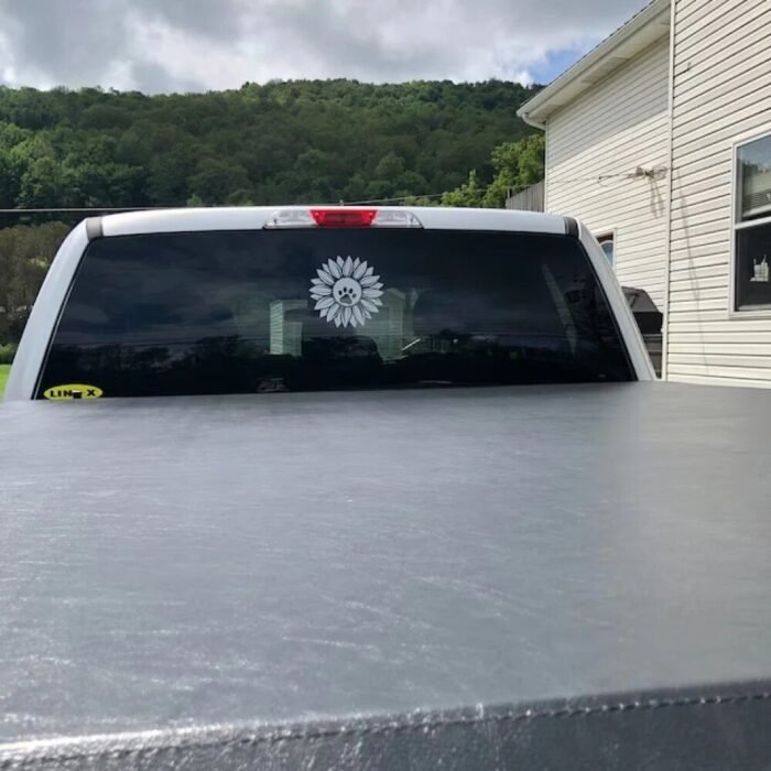 Sunflower & Dog Paw Vinyl Decal - Image 3