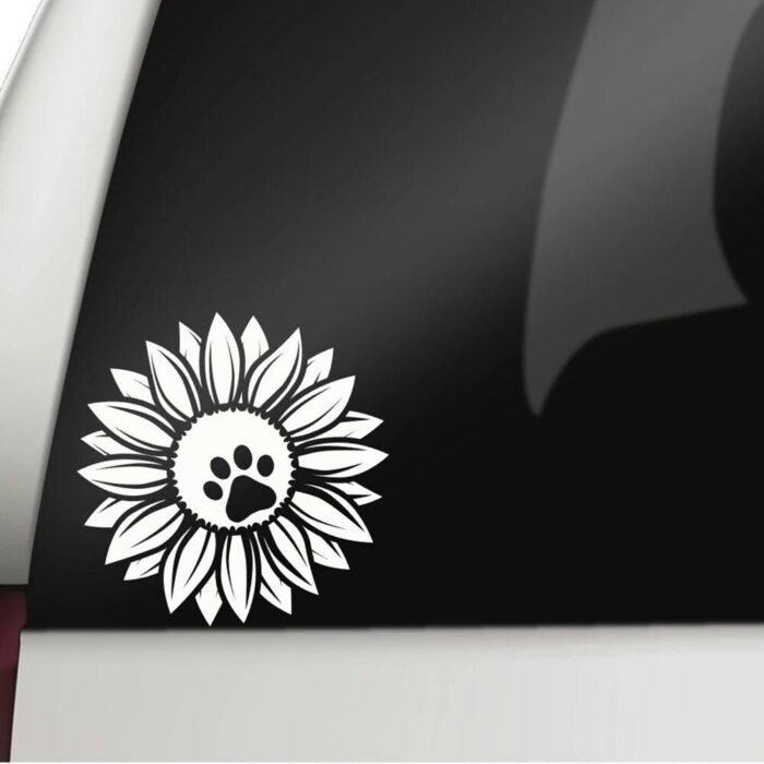 Sunflower & Dog Paw Vinyl Decal - Image 5