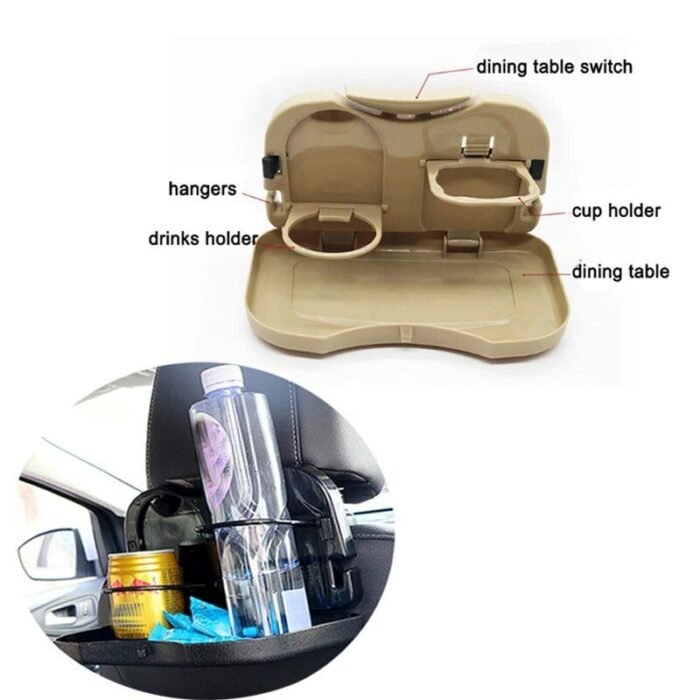 Universal Car Backseat Organizer with Foldable Food and Drink Tray - Image 6