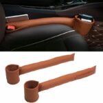 Luxe PU Leather Car Seat Gap Organizer with Drink Holder - Image 2