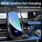 50W Wireless Car Charger with Air Vent Stand & Fast Charging Station for iPhone & Samsung - Image 4