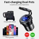 Dual USB Car Charger Socket with Quick Charge 3.0 & Type C - Image 4