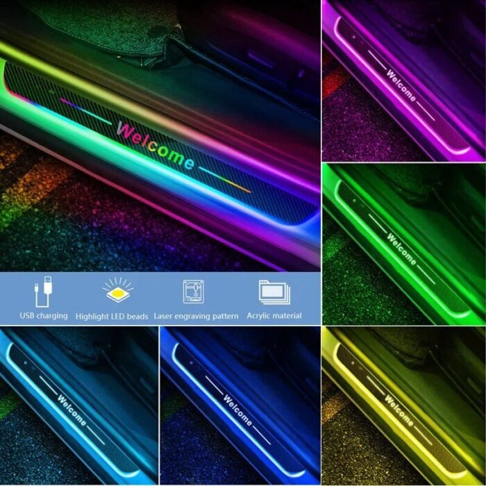 RGB Custom Car Door Sill LED Lights with Personalization Option - Image 2