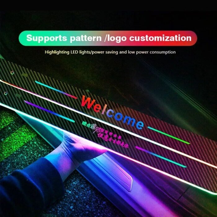 RGB Custom Car Door Sill LED Lights with Personalization Option - Image 3