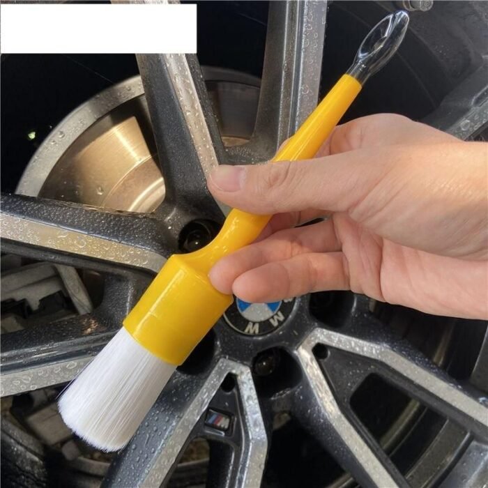 5-Piece Durable PBT White Nylon Hair Car Detailing Brush Set - Image 4