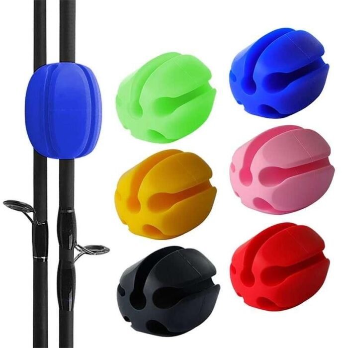 Multi-Size Silicone Fishing Rod Holder Straps - 6 Piece Set - Image 1