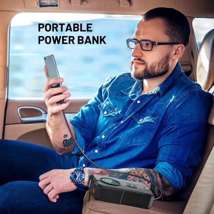 4-in-1 Car Jump Starter with Portable Air Compressor, Power Bank & Emergency Lighting - Image 5