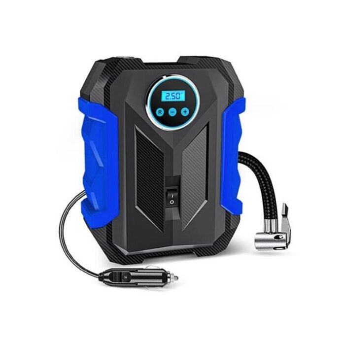 Portable Digital Tire Inflation Pump with LED Lamp for Car & Motorcycle - Image 1