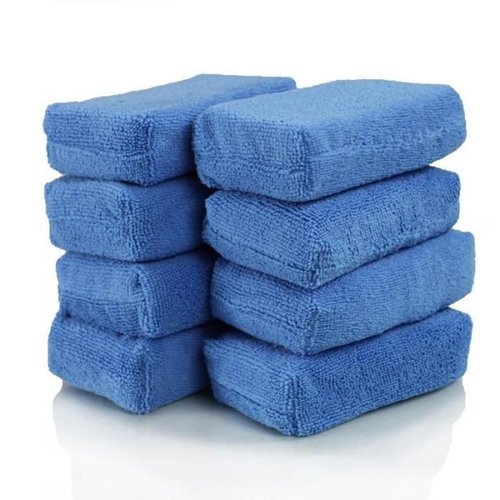 Microfiber Car Cleaning Sponge Cloths & Wax Polishing Pads - Image 1