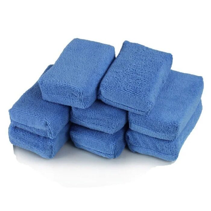 Microfiber Car Cleaning Sponge Cloths & Wax Polishing Pads - Image 3