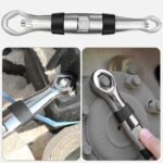 Universal Dual-Head 23-in-1 Adjustable Wrench - Metric & Imperial, 7-19MM Ratchet Spanner - Image 6