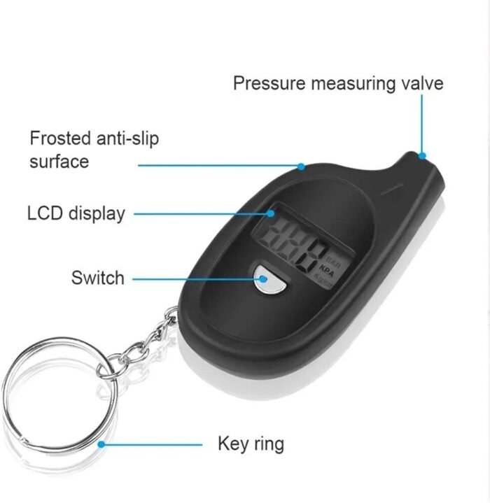 Compact Keychain Digital Tire Pressure Gauge with LCD Display - Image 4