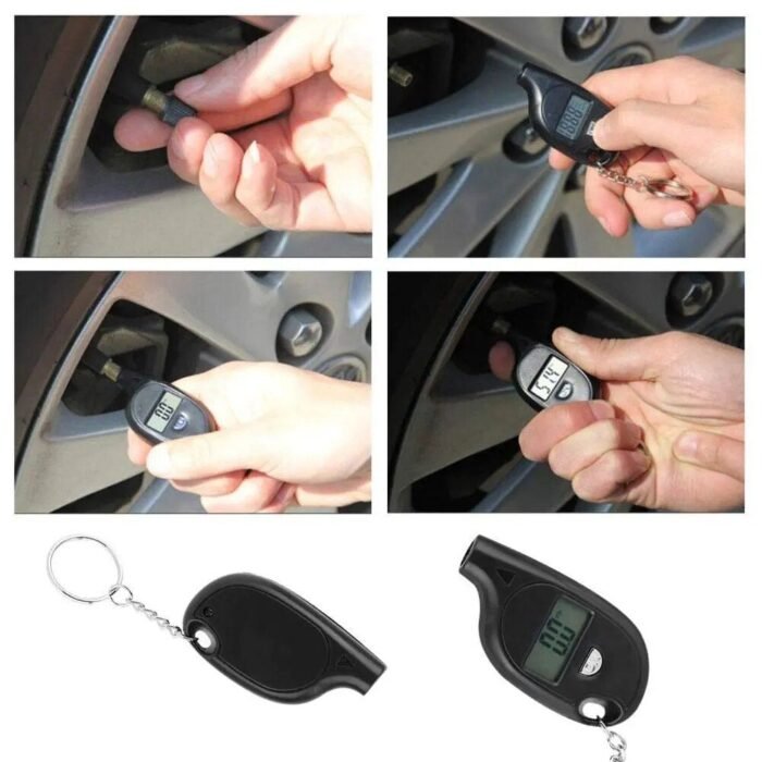 Compact Keychain Digital Tire Pressure Gauge with LCD Display - Image 6