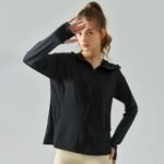 Versatile Long Sleeve Hooded Sport Top for Women - Image 4