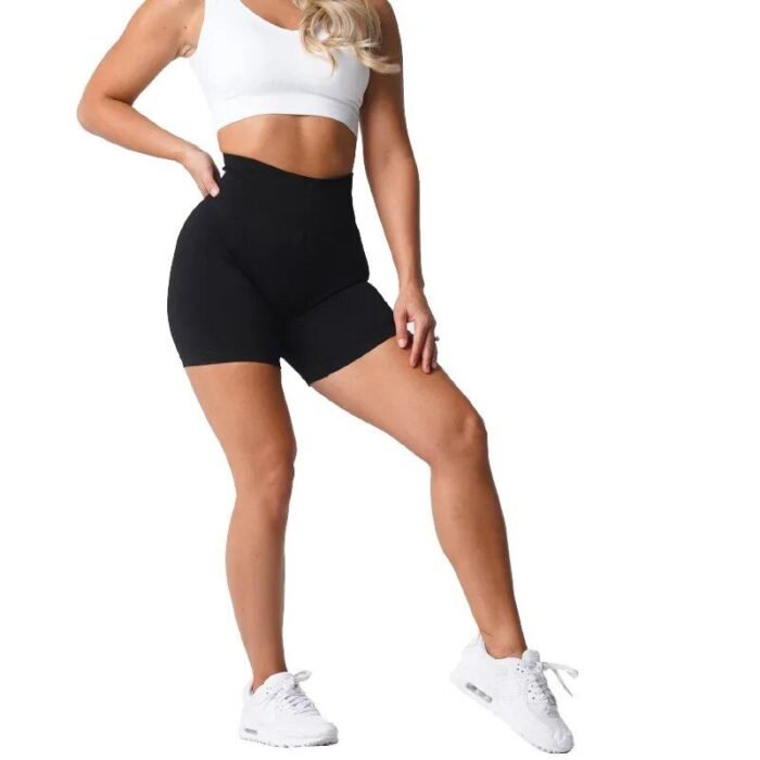Seamless High-Waist Yoga Shorts - Image 3