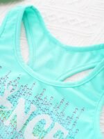 Girls' Sporty Dance & Gymnastics Outfit - Sleeveless Crop Top & Athletic Shorts Set - Image 5