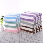 Quick-Dry Luxury Stripe Microfiber Bath Towel - Image 2