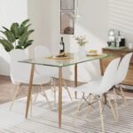 Modern Elegance Glass Dining Table with Metal Legs