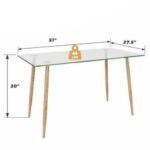 Modern Elegance Glass Dining Table with Metal Legs - Image 3