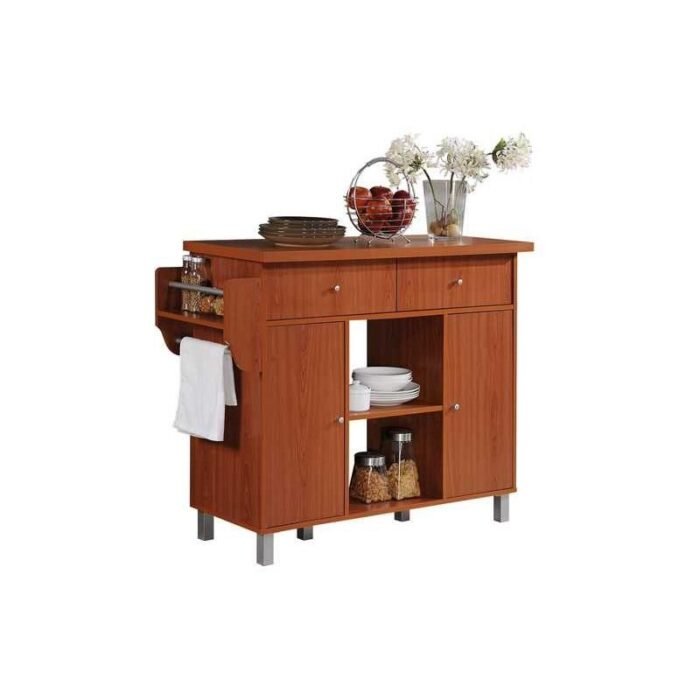 Multi-Purpose Kitchen Island with Spice Rack and Towel Holder - Image 1
