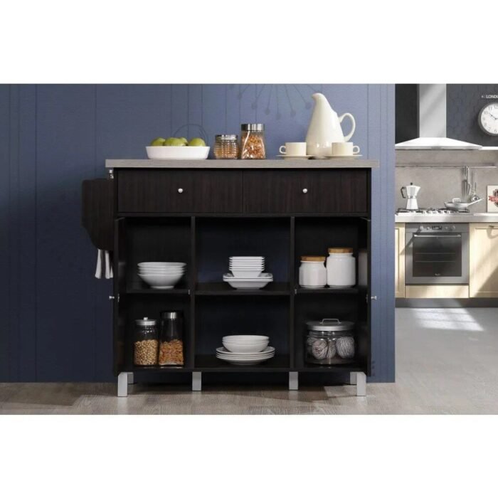 Multi-Purpose Kitchen Island with Spice Rack and Towel Holder - Image 2