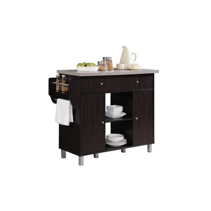 Multi-Purpose Kitchen Island with Spice Rack and Towel Holder - Image 5