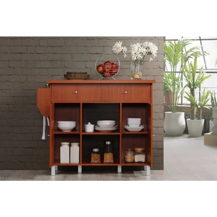 Multi-Purpose Kitchen Island with Spice Rack and Towel Holder - Image 4