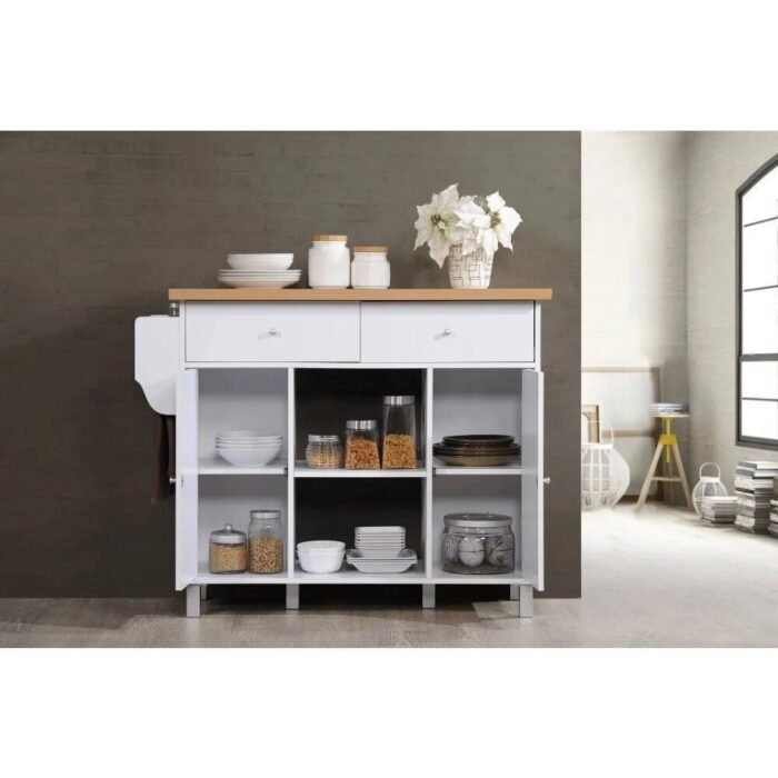 Multi-Purpose Kitchen Island with Spice Rack and Towel Holder - Image 3