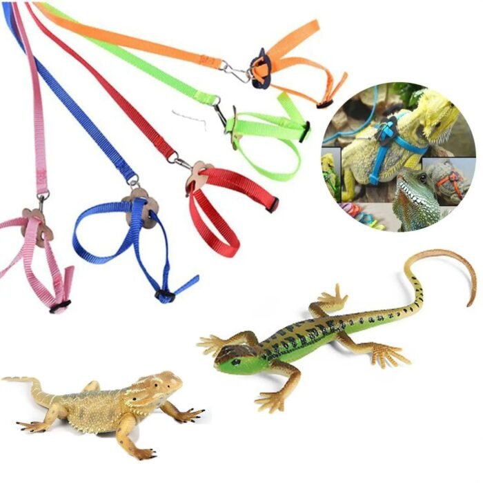 Adjustable Reptile Harness with Leash - Soft Polyester Walking Strap for Lizards and Turtles - Image 5