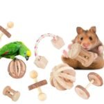 Natural Wooden Molar & Play Toys for Small Pets - 2 Piece Set - Image 3