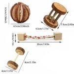 Natural Wooden Molar & Play Toys for Small Pets - 2 Piece Set - Image 6