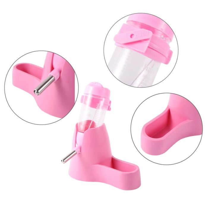 Compact 80ml Hamster Water Bottle with Integrated Feeding Trough - Image 4