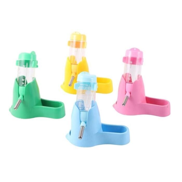 Compact 80ml Hamster Water Bottle with Integrated Feeding Trough - Image 1