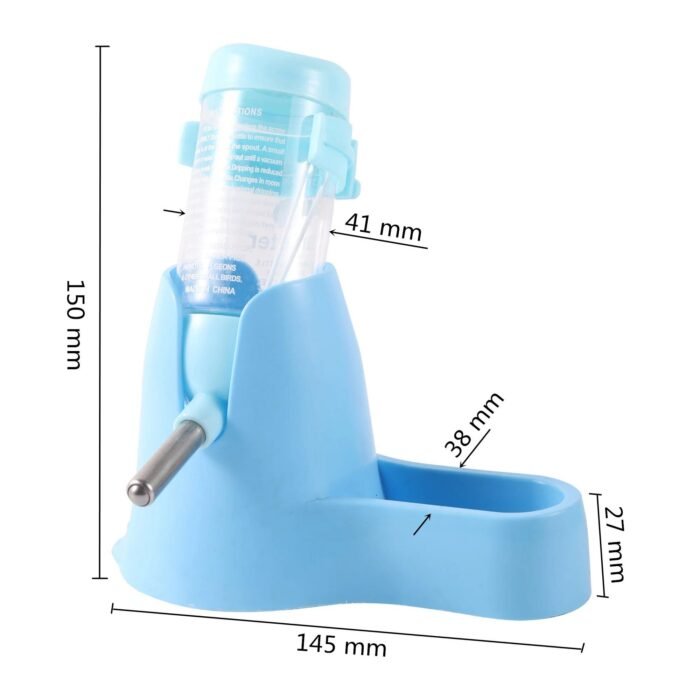 Compact 80ml Hamster Water Bottle with Integrated Feeding Trough - Image 3