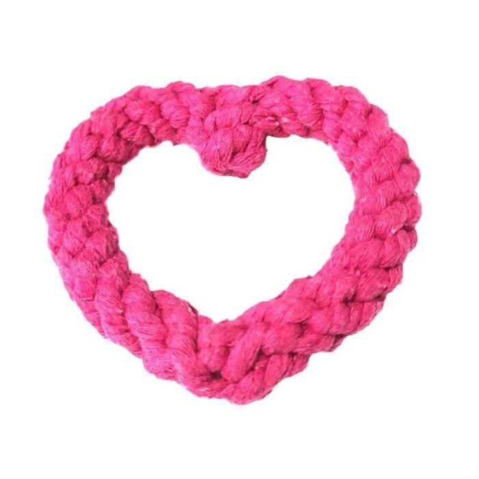 Heart-Shaped Cotton Rope Dog Chew Toy for Teeth Cleaning and Training - Image 7