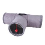 Plush Cat Play Tunnel with Crinkle Sound & Dangling Ball - Image 4